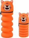 2 in 1 Astuccio Scuola, Retrattile, Astuccio Silicone con Cerniera, Verticale, Forma di Animale 3D, Portapenne da Scrivania, per Ragazze e Ragazzi Pastelli Pennarelli, H 20 cm, Fino a 15 Penne (A) – B0FFSW9K1C