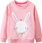 FILOWA Felpa per Bambina, Ragazza Unicorno Ricamo Pullover Maglione Cotone Manica Lunga Maglietta Casual Top, Bambine e Ragazze Senza Cappuccio Felpe 2-7 Anni, Rosa/Gris – B0D8T99NCQ