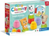 Clementoni Soft Clemmy – Sweet Animals, Play Set Bambini 6-36 Mesi, con 6 Mattoncini per Costruzioni e 3 Personaggi, Gioco Prima Infanzia Made in Italy, per Stimolare i Sensi dei più Piccoli, 17849 – B0BV7JY14R
