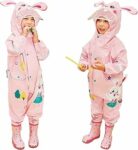 JinBei Vestiti per bambini Ragazzi Ragazze All in One Impermeabile con Cappuccio Impermeabile Unisex Leggero Carino Modello 3D Rainsuits Poncho Traspirante Cappello Trasparente Strisce Riflettenti – B09FX5HB29