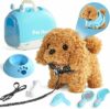 TONZE Cagnolino che Abbaia e Cammina Giochi Bambini 2 3 4 Anni Cane Giocattolo che Cammina e Abbaia Regalo Bambina 2 3 4 Anni Peluche Cane Realistico Animali Giocattolo per Bambini – B0F37YTGVB