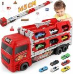 Aoskie Transporter Truck Macchinine Giocattoli per Ragazzi 3 4 5 6 Anni, Camion con 6 Macchinine Tiranti in Lega, Regalo Caldo Auto per Bambini – B0CGM1VSZK