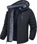 Zzkouine Impermeabile Giacca Da Montagna In Pile Da Uomo Giacca Da Sci Calda Multi-Tasche Adatto Per Sport Invernali E Attività Outdoor In Montagna Antivento Impermeabile E Traspirante – B0CC5CF9QH