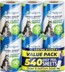 PetLovers ricariche sticky mega value extra 540 fogli per rimozione peli di animali domestici rimozione di lanugine per cani e gatti 6 ricariche – B07PRQ6XSR