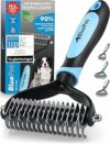 BluePet Spazzola per Cani e Gatto a Pelo Lungo e Medio, Pettine Cane e Gatti, Cardatore Sottopelo, Spazzole Doppia Faccia (Pìu Venduto M-L Cani Blu) – B01M3XECYX