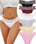 ALL OF SHE 6 Pacchetti di Biancheria Intima Donne Mutande Signore Pizzo Cotone Sexy Lingerie Hipster Mutandine Signore Biancheria Intima Traspirante Slip Morbido Multipack S-XL – B0DPJ4RGXF