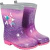 PERLETTI Stivali Pioggia da Bambina con Unicorno Rosa – Stivaletti Impermeabili per Bambine con Baby Unicorn e Glitter – Galosce in PVC e Suola Antiscivolo con Bordo Riflettente – Cool Kids – B08PBSXXB7