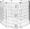 Amazon Basics Recinto per Cani Da Interno, Ottagonale Pieghevole in Metallo, per Cani e Animali Domestici, 107 cm di altezza, Nero – B0758FQTV7