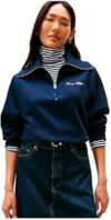 Tommy Hilfiger Donna Felpa con Cerniera Classic Script Fleece Mezza Zip – B0DT1G8LCY