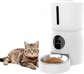 PRIXTON Distributore Intelligente di cibo per Animali Automatic Pet Feeder FF100 con WiFi, Camera Full HD 1980x1080P, Serbatoio 4L, App mobile, Programmabile, Audio Bidirezionale, Registrazione Vocale – B0FH4SQWGF