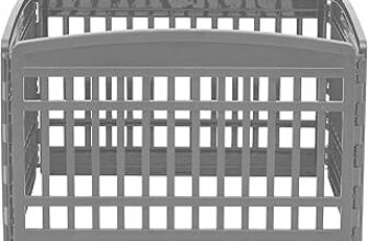 Iris Ohyama, Recinto per Cani da Interno, Plastica, Parco, Per Cucciolo, Gatti, Animali domestici, Interni, Esterni, Gabbia, Cuccia, Canile, A60cm/4 Pannelli/Senza Porta, Grigio, CI-604E – B0BVDCKHMR