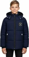 SOLOCOTE Cappotto inverno per ragazzi con fodera in fleece pesante idrofugo antivento con cappuccio Parka per bambini – B0F7RK5FFM