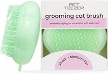 Tangle Teezer Pet Teezer Cat Brush – Animali Domestici Spazzola Gatto e Gattini – pettine cattura togli peli gatti – a doppio livello per pelo corto e medio – Dona morbidezza e lucentezza – Verde – B09TPPFHWL