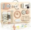 Joyreal Pannello Sensoriale Bambini Montessori Legno – Busy Board Giochi Montessori Tavola Sensoriale con Carillon Specchio Neonati Giochi Educativi Regalo – B0CTZTYYV6