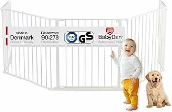 BabyDan Flex XL, 90-278 cm, cancelletto per focolare/cancello per scale/divisorio per stanze/circuito antincendio, bianco, Made in Denmark – Cancelletto per bambini/cancello di sicurezza (cancelletto per animali domestici/cancello per cani/ box per cani) – B00GK6SENI