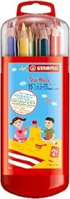 STABILO Trio thick – Matita colorata triangolare – Box Zebrui – Astuccio con 15 Colori assortiti – B004JJ5FQC