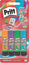 Pritt colle stick Fun Colors, colla colorata per bambini, per lavoretti e fai da te, Colla Pritt multicolore per applicazioni creative a casa e scuola, 4 colori in stick da 10g – B001P5IT7A