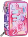 SJ Gang Astuccio Scuola 3 Zip, Rosa, Sphere Full Girl, Portapenne Triplo Scomparto Completo Di Penne, Matite, Colori, Accessori Zaino, Elementari, Medie, Bambina – B0CYTFMWDF