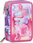 SJ Gang Astuccio Scuola 3 Zip, Rosa, Sphere Full Girl, Portapenne Triplo Scomparto Completo Di Penne, Matite, Colori, Accessori Zaino, Elementari, Medie, Bambina – B0CYTFMWDF