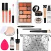Fenshine,Set di trucco professionale tutto in uno, kit per trucco cosmetico con borsa portaoggetti portatile da viaggio, palette di ombretti, lucidalabbra, per adolescenti e adulti (13 pezzi) – B0BPP9CNMR