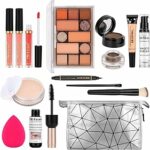 Fenshine,Set di trucco professionale tutto in uno, kit per trucco cosmetico con borsa portaoggetti portatile da viaggio, palette di ombretti, lucidalabbra, per adolescenti e adulti (13 pezzi) – B0BPP9CNMR