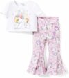 PATPAT Set di Abbigliamento per Ragazze, Pantaloni della Tuta Casual e Pantaloni a Campana, Vestiti Bambina di T-shirt Estive a Maniche Corte per Bambini, Regalo Estivo 3-12 Anni Coordinati 3 Colori – B0CTQVZWY9