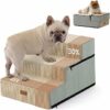 Gardner Pet Scala per Cani Piccola, Scala per Animali Domestici a 3 Gradini, Rampe in Schiuma ad Alta Densità con Rivestimento Impermeabile e Antiscivolo, per Letto, Divano, Poltrona e Auto, Beige – B0FCG13K8G