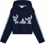 Disney Stitch Felpa Bambina Felpa Corta Ragazza 7-14 Anni Felpe con Cappuccio Cotone Misto Gadget Regalo Ragazze Bambine – B0BS11DZGR