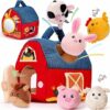 hahaland Giochi Bambino 1 Anno Montessori – Casa Morbida Montessori 6-12 Mesi Animali da Fattoria con Fienile/Sonaglio/Specchio, Gioco Bambino Sensoriale Regalo Bimbo Bimba 1 Anno – B0CFX5H5MJ