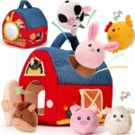 hahaland Giochi Bambino 1 Anno Montessori – Casa Morbida Montessori 6-12 Mesi Animali da Fattoria con Fienile/Sonaglio/Specchio, Gioco Bambino Sensoriale Regalo Bimbo Bimba 1 Anno – B0CFX5H5MJ