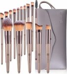 HEYMKGO Pennelli Make Up, 15 Pezzi Set Pennelli Trucco Professionale con Trousse in Pelle PU, Champagne Gold Kit Pennello Trucco Occhi Makeup Brushes Regalo per Ragazze Donne Compleanno San Valentino – B0CQX5MLRT