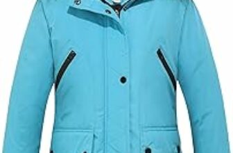 ZSHOW Cappotto Medio Lungo Invernale Caldo Parka con Cappuccio in Pelliccia Sintetica Giacca Imbottita Spessa Giubbotto Idrorepellente Bambina – B089YS91V9