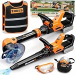 KidBloom 2 in 1 Attrezzi da Lavoro Bambini, Decespugliatore Giocattolo & Soffiatore Foglie con Suoni, Giochi da Giardino per Bambini, Giochi Bambino 3 Anni – B0FM7XNRCQ