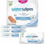 WaterWipes Sensitive+ Newborn & Baby Wipes, Salviettine per Neonati e Bambini, 240 Pezzi (4 Confezioni), Deterge, Cura, Protegge, 99,9% Acqua, Senza Profumo – B08ZMYG9RC