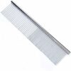 FFTONG, pettine per animali domestici, in acciaio inox, con estremità arrotondate, per la rimozione di grovigli e nodi, strumento per la cura di cani e gatti, adatto per barboncino, lunghezza di 19 cm – B084YXYWX9
