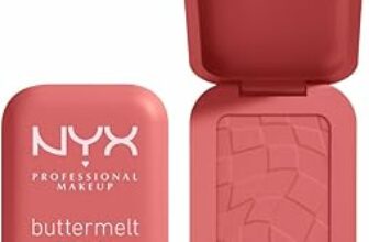 NYX Professional Makeup Blush in Polvere, Per un Look Fresco e Colorato, Arricchito con Burro di Mango, Mandorle e Karitè, Sfumabile, Buttermelt, Tonalità: Feeling Butta, 5 g – B0CZ5VPJ81