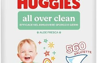 Huggies Everyday, Salviette neonato, 560 Salviette umidificate, 99% acqua pura, Salviettine con 65% fibre assorbenti naturali (10×56) – B08CD4RS58