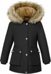Vancavoo Cappotto Bambina Invernale Giubbotto di Piumino Giacca con Cappuccio Calda Parka per 6-12 Anni – B0FC2KNJ87