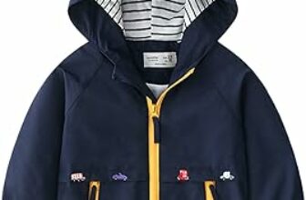 Volunboy Bambini Cappotto Giacca a Vento Con Cappuccio, Unisex Autunno Antivento Stampa Giacche – B0BTP8S6WR