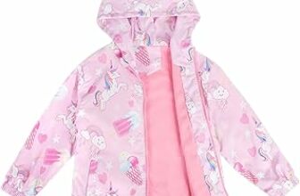 LACOFIA Giacca Impermeabile Bambina con Fodera in Pile Giubbino a Vento per Bambine e Ragazze con Cappuccio e Foderato Giacca Antipioggia per Autunno/Inverno 3-12 anni – B0DHMWXDSY