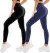 SINOPHANT 2 Confezione Leggins Sportivi Donna a Vita Alta, Pantaloni Yoga Controllo della Pancia Opaco Elastici Leggings – B0C9H79PDK