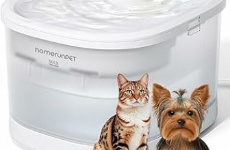 Homerunpet Fontanella per Gatti, 18dB Silenziosa, 2.5L, Fontana per Gatti con Pompa Senza Fili, Sistema di Filtraggio Professionale, Facile da Installare e Pulire in Lavastoviglie, Senza BPA in Tritan – B0F7R82X5Q