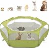 Pawaboo Recinto per Animali Domestici, Box per Animali Piccoli, Tenda per Gatti Cani Cuccioli, Portatile Gabbia, Recinzione in Tessuto Oxford e a Rete, Resistente e Pieghevole, Avocado Verde – B087CZM34K