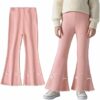 FILOWA Flared Leggings per Ragazze Cotone Pantaloni a Zampa Stretch Bootcut Pantaloni Svasati Bambina Lunghi Elasticizzati Vita Alta Legging Primavera Autunno Abbigliamento per Bambini 3-11 Anni – B0DNMH9QK8