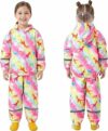 FILOWA Tuta Impermeabile con Cappuccio Bambino Bambina Leggero Tuta Antipioggia Giacca & Pantaloni Impermeabili con Strisce Riflettenti Pioggia Completo Abbigliamento per Ragazze Ragazzi 1-7 anni – B0FCFNWF7V