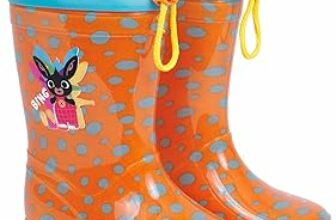 PERLETTI Stivaletti Pioggia Bambino Bambina Bing – Stivali Impermeabili Coniglietto Nero con Suola Antiscivolo Arancio – Galosce Bambini Antipioggia Colorati Arancio Giallo Azzurro – B094W5MYNV