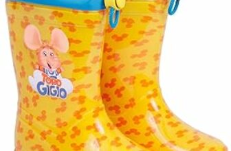 PERLETTI Stivali Pioggia Colorati Bambino Bambina – Stivaletti Impermeabili Unisex Bimbo Bimba – Galosce Antipioggia con Suola Antiscivolo – Scarponcini Chiusura a Coulisse – B094YM9RLH