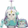 HTgroce 3pcs Zaino Trolley con Scuola Elementare Bambina Zaino Con Trolley Con Borsa Per La Merenda E Astuccio Per Le Matite – B0FB8TY1TG
