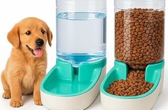 Edipets, Dispenser Cibo Gatti, Cani, Automatico, 2 Unità, 3.8L, Dispenser di Crocchette e Acqua per Animali Domestici (Verde) – B09QXFF2BR