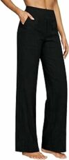 duaicnvow Pantaloni Donna Estivi in Cotone e Lino Eleganti Elastico Vita Alta Pantaloni Donna Larghi Curvy Leggeri e Comodi a Gamba Larga Casual Yoga Pantalone Gamba Dritta con Tasche per Business Ufficio – B0GQ4F2SJC